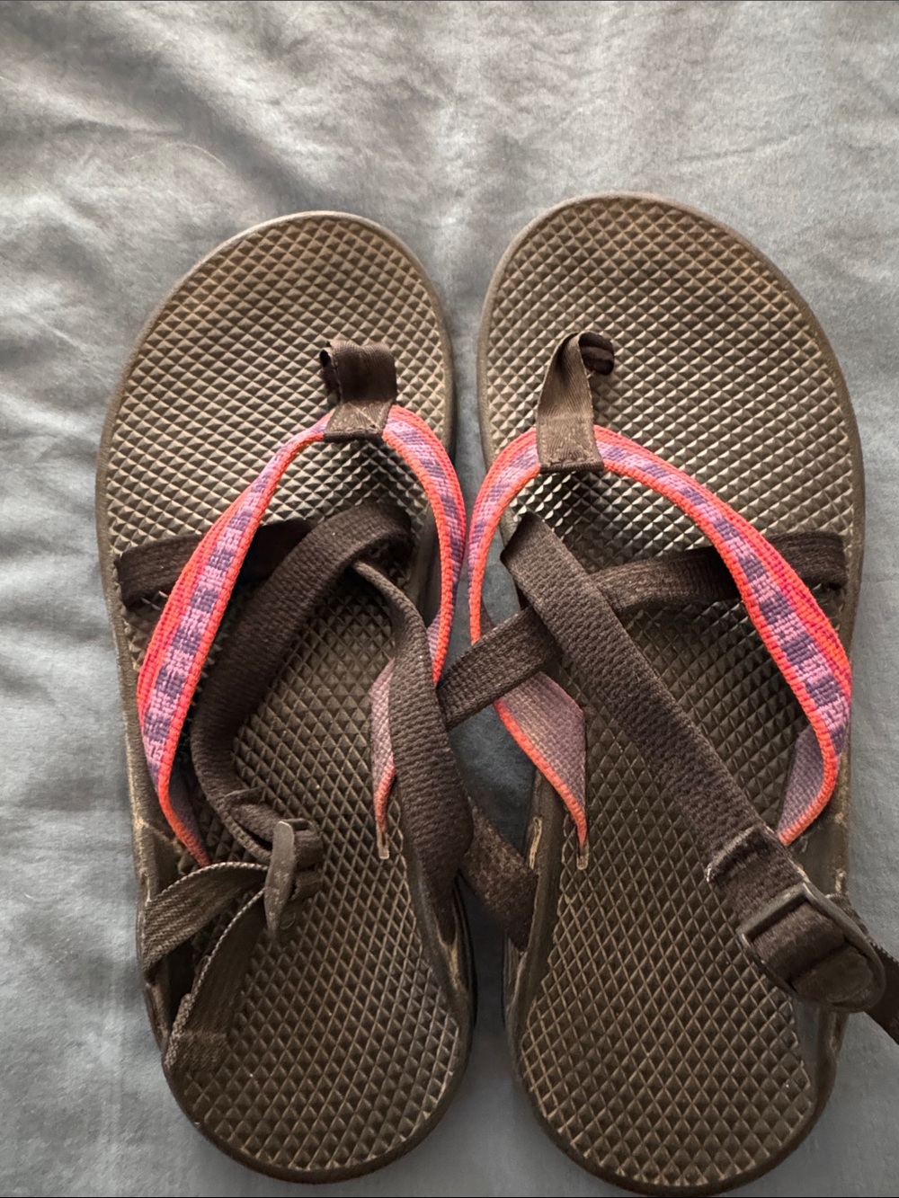 Chaco Black Water and Hiking Sandals with Pink/Purple Accent Straps